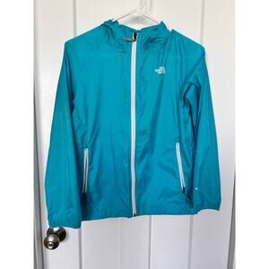 The North Face Hydrenalite Girls Hooded Windbreaker Rain Jacket‎ Blue SZ L 14-16
